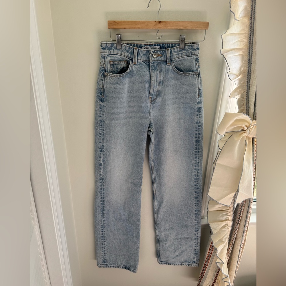 Zara Light Wash High Rise Jeans